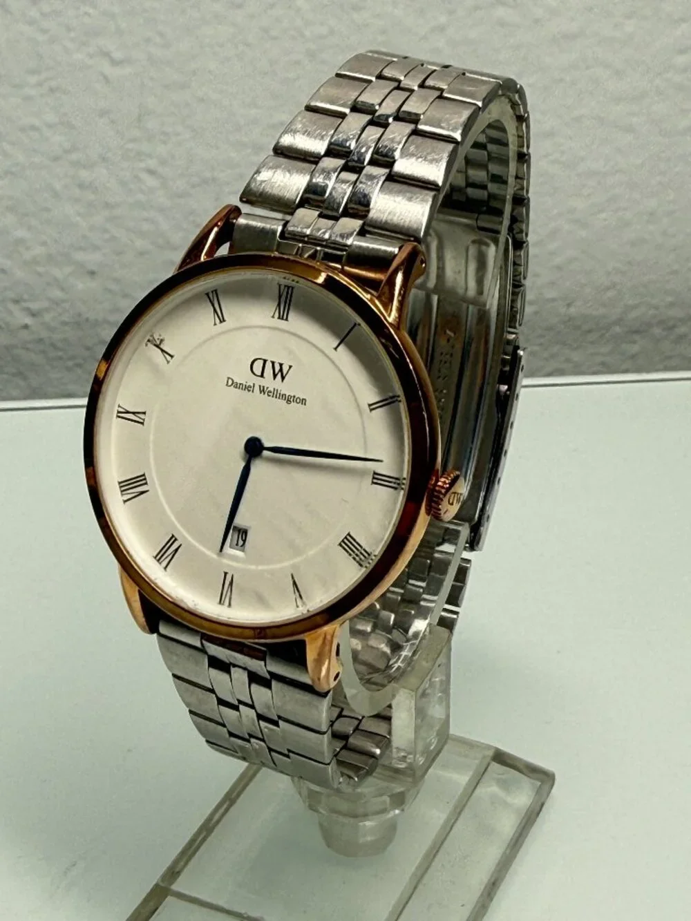 Daniel Wellington DW Men's Watch Roman Numerals Date Two Tone Stainless Steel